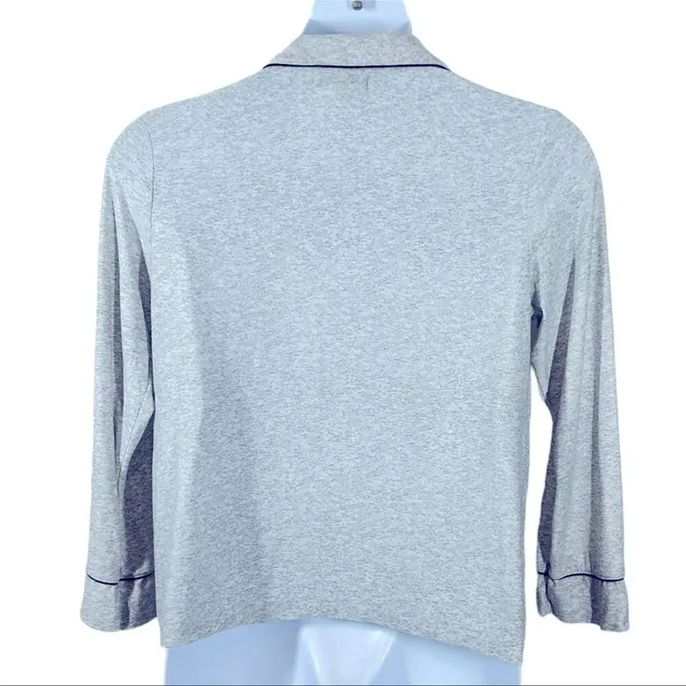 Rae Dunn Dream Gray Button Front Pajama Shirt Large - Picture 6 of 13